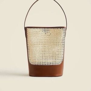 J. Crew Raffia Bucket Bag NWT
